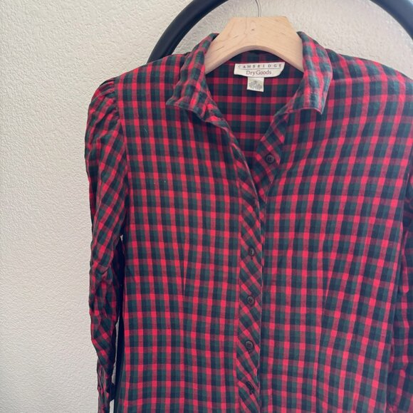 Vintage Cotton Flannel Holiday Plaid Dress - Picture 5 of 10